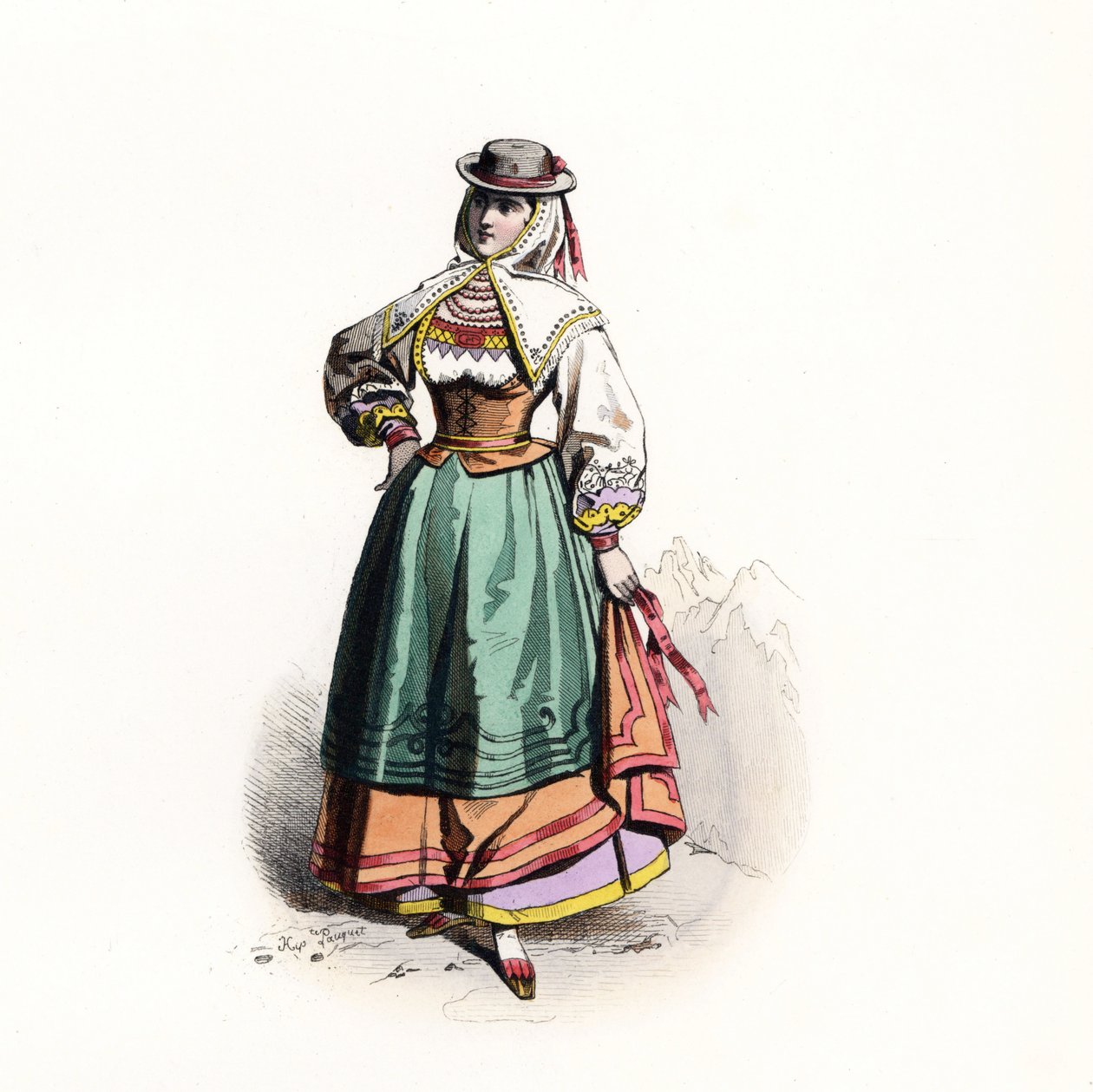 Salamanca Kadını, İspanya by Jacques (after) Grasset de Saint Sauveur