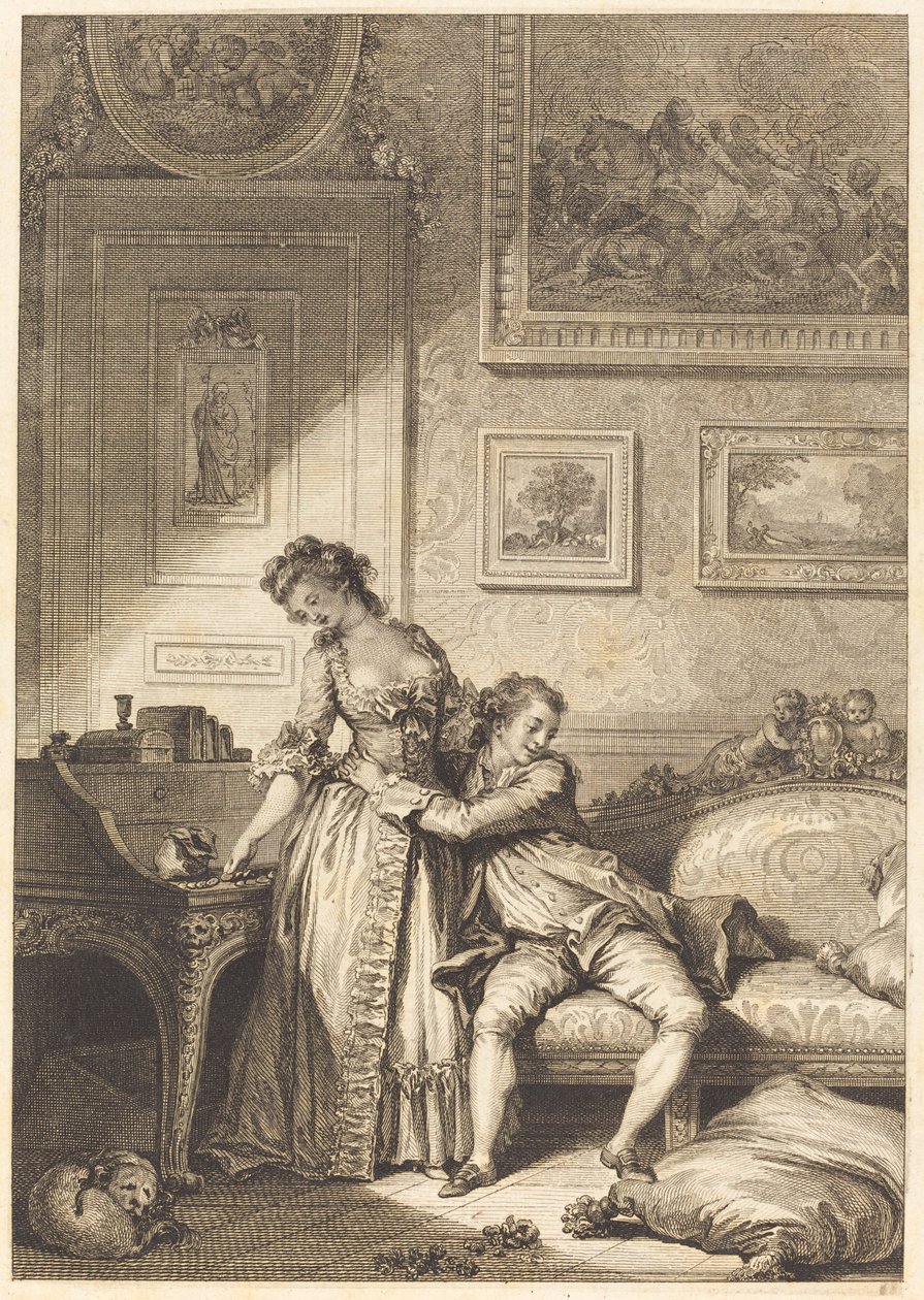 Bir cimri, cesur dolandırıcı kadın by Jacques Aliamet and Antoine Jean Duclos after Jean Honoré Fragonard