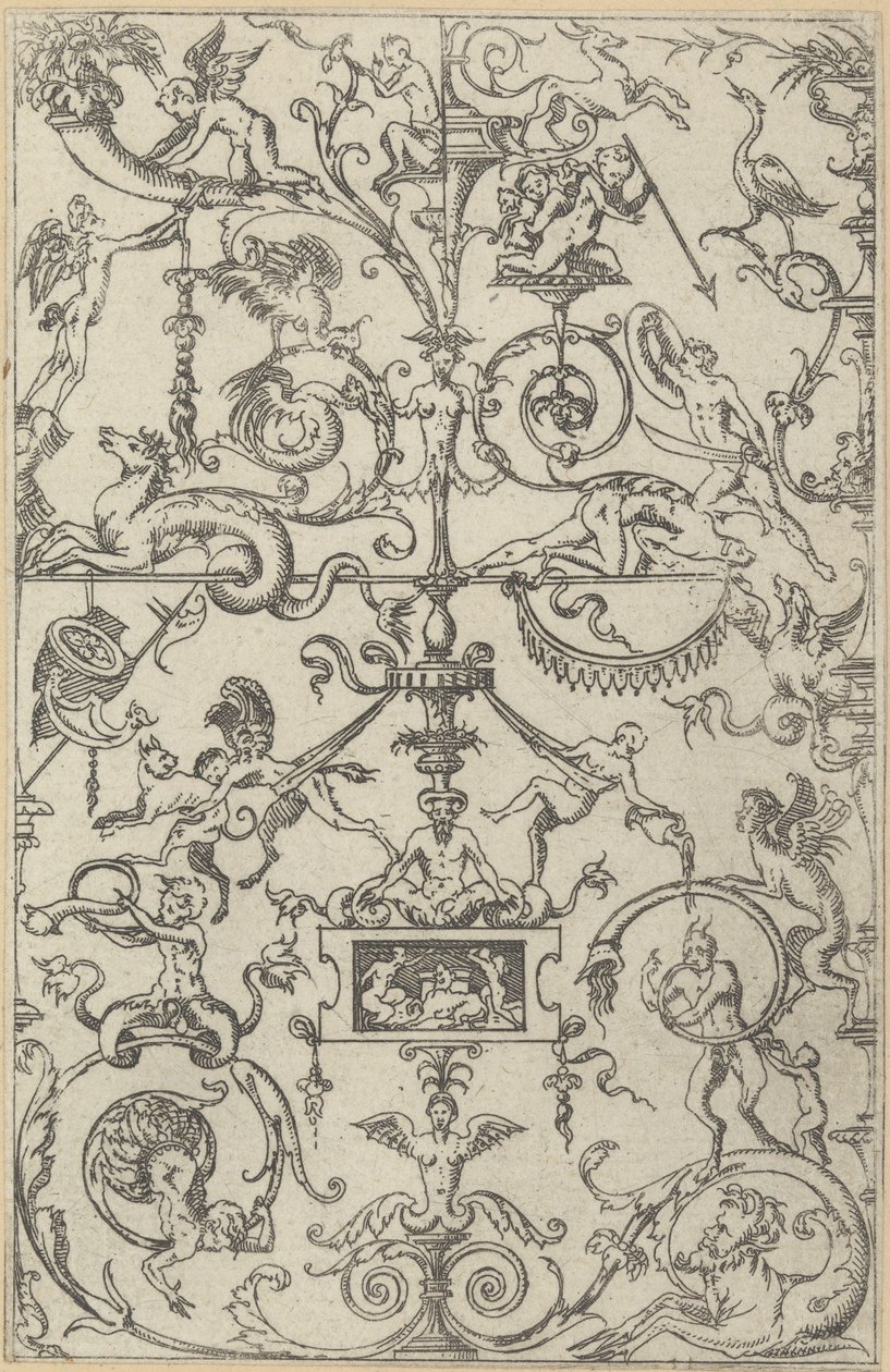 Grotesk Panel, 1550. by Jacques Androuet Du Cerceau