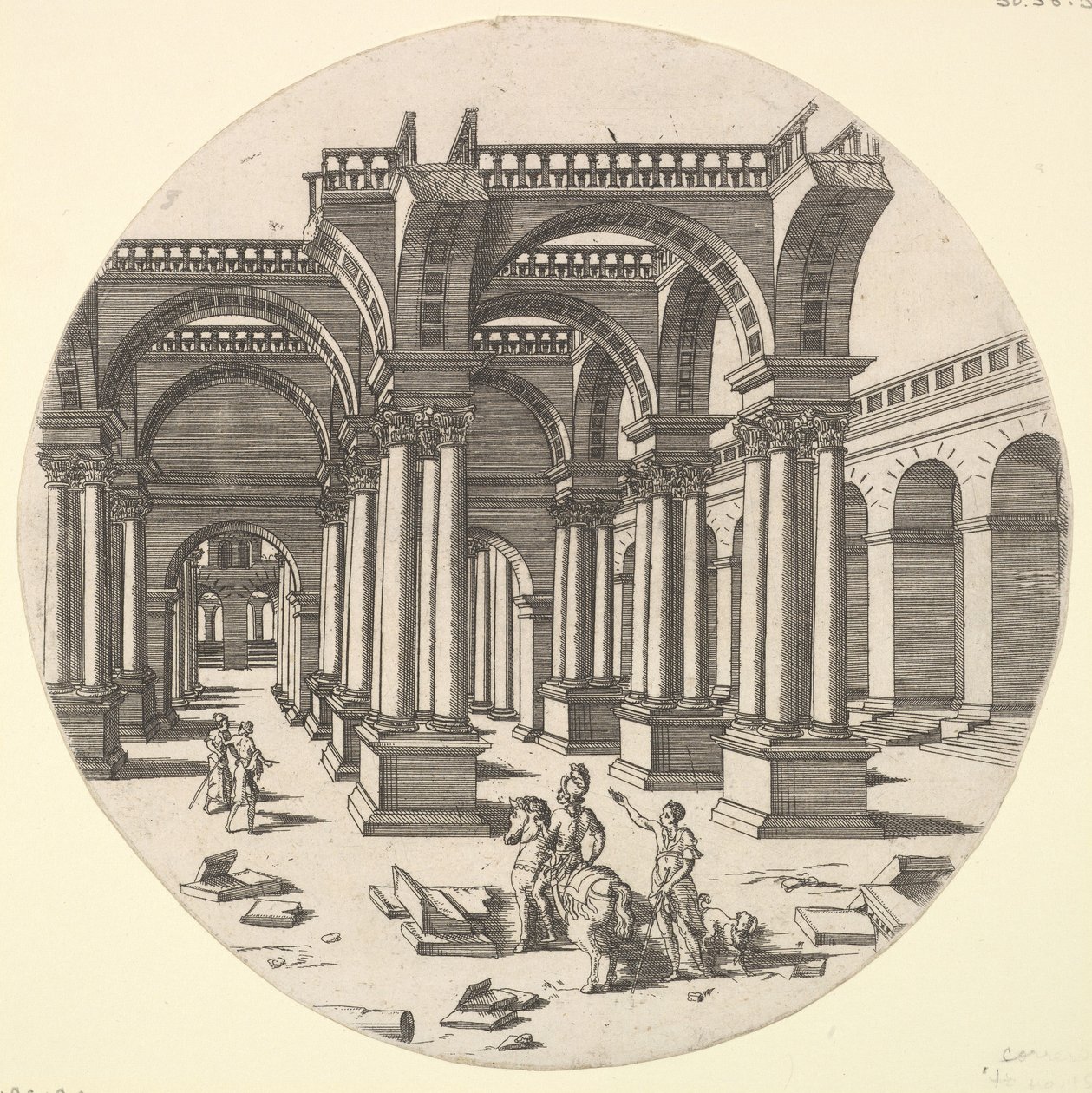 Perspektif Görünüm, İsis Tapınağı, 1551. by Jacques Androuet Du Cerceau