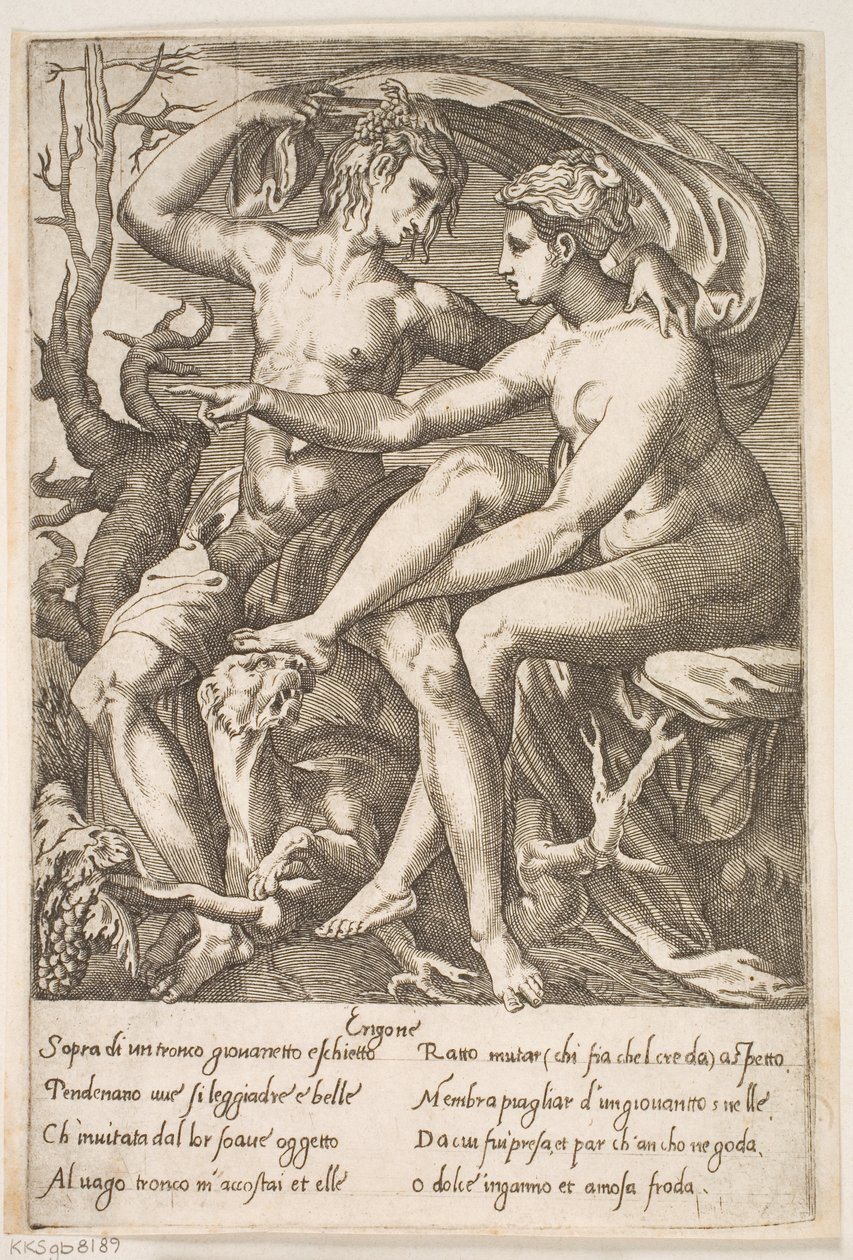 Bakkus ve Erigone by Jacques Androuet Ducerceau d.Æ.
