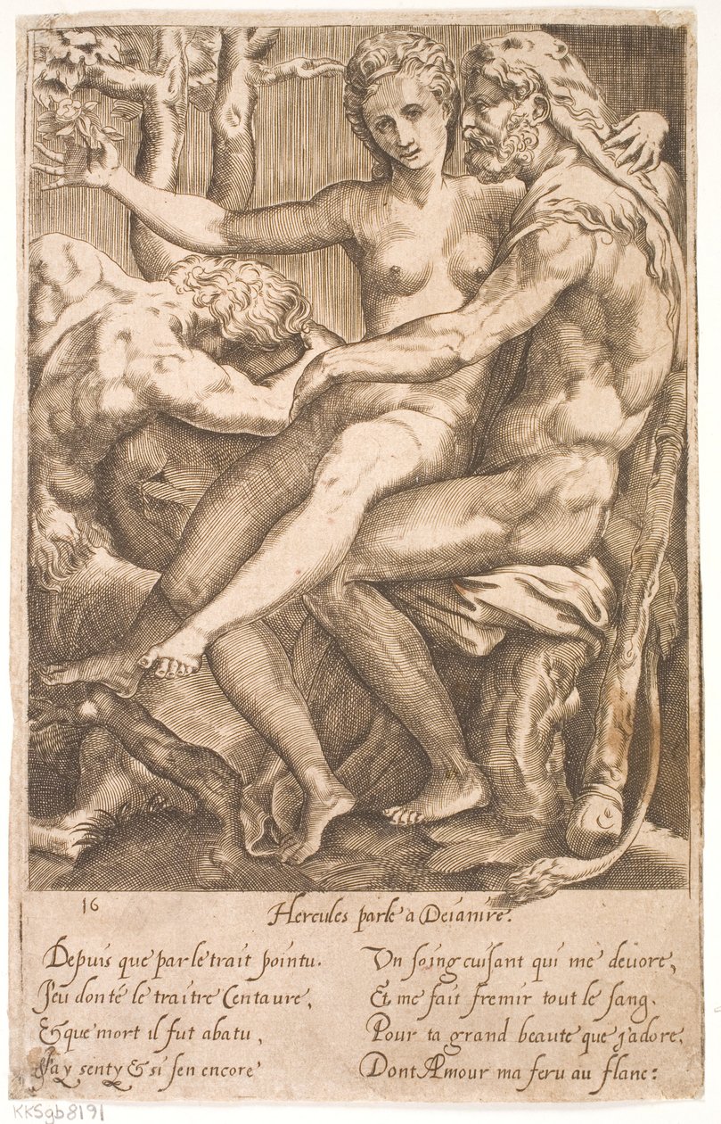 Herkül ve Deianire by Jacques Androuet Ducerceau d.Æ.