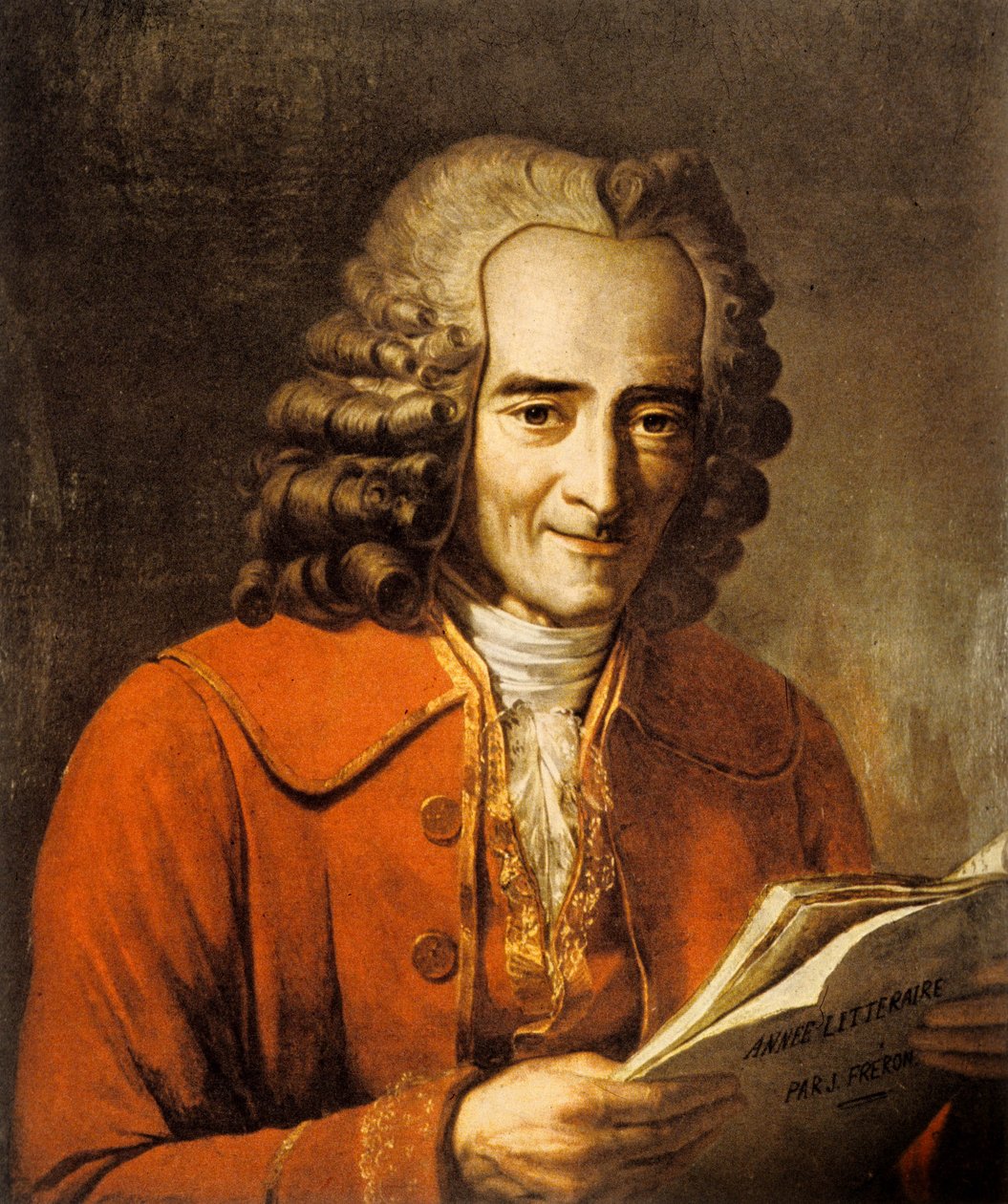 Francois Marie Arouet, dit Voltaire (1694-1778) Fransız yazar ve filozof (litografi) by Jacques Augustin Catherine (after) Pajou