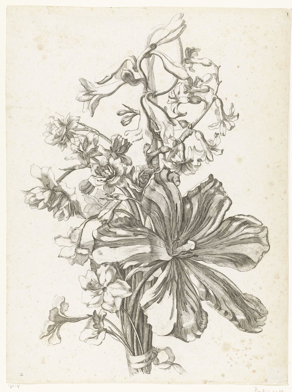 Lale, sümbül, brodiaea ve nergis ile buket Çeşitli Fleurs, Boucquets
