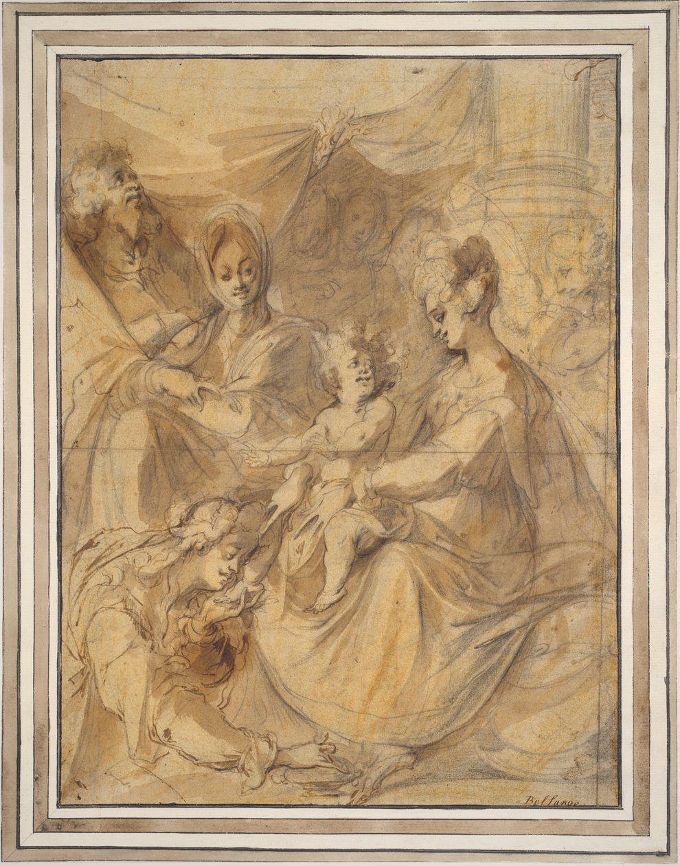Aziz Anne ve Mary Magdalene ile kutsal aile by Jacques Bellange