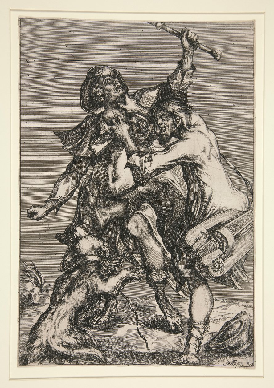 Dilenci ve Sokak Müzisyeni (veya İki Serseri Dövüşü) by Jacques Bellange