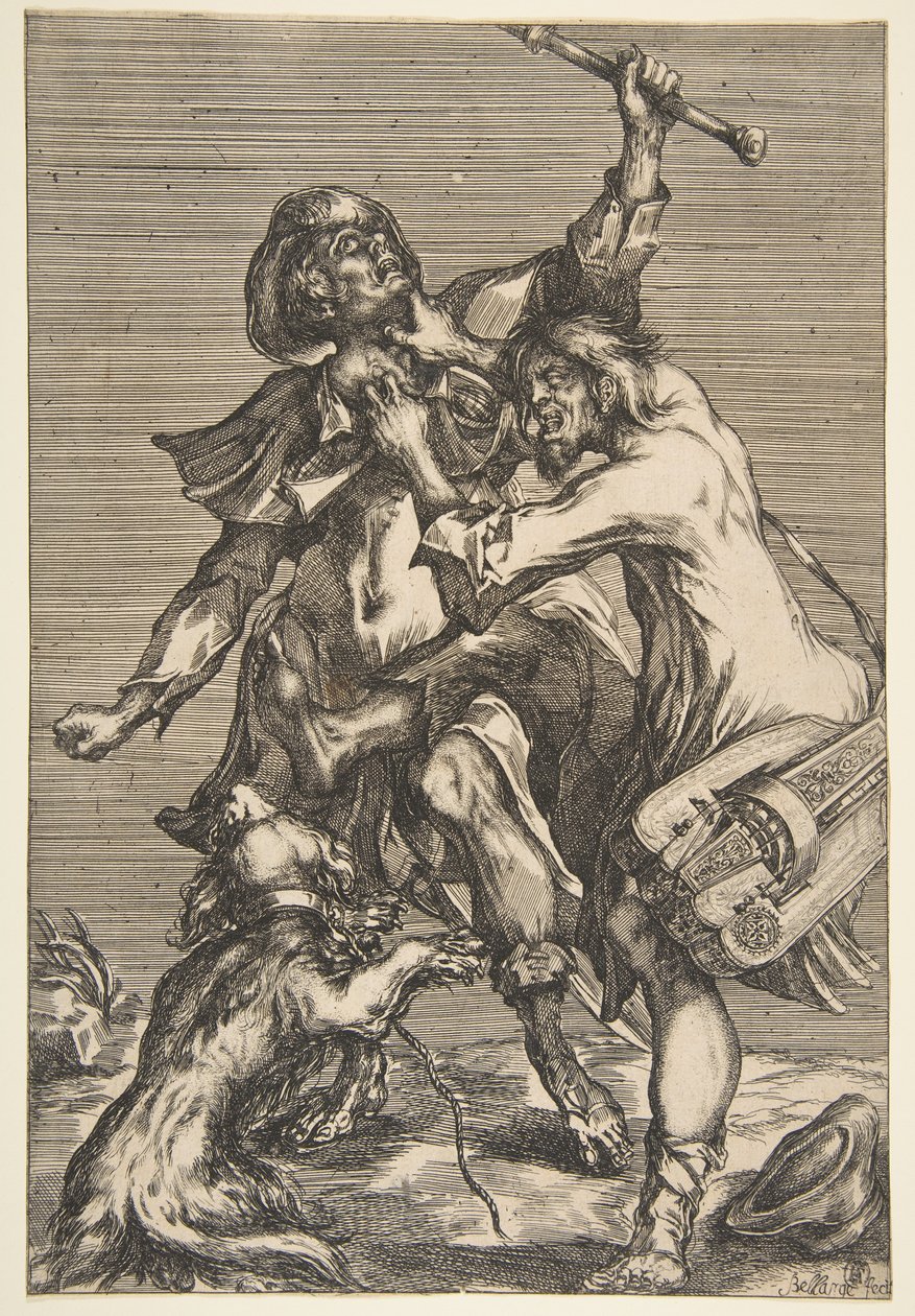 İki Dövüşen Dilenci, 1612-16. by Jacques Bellange