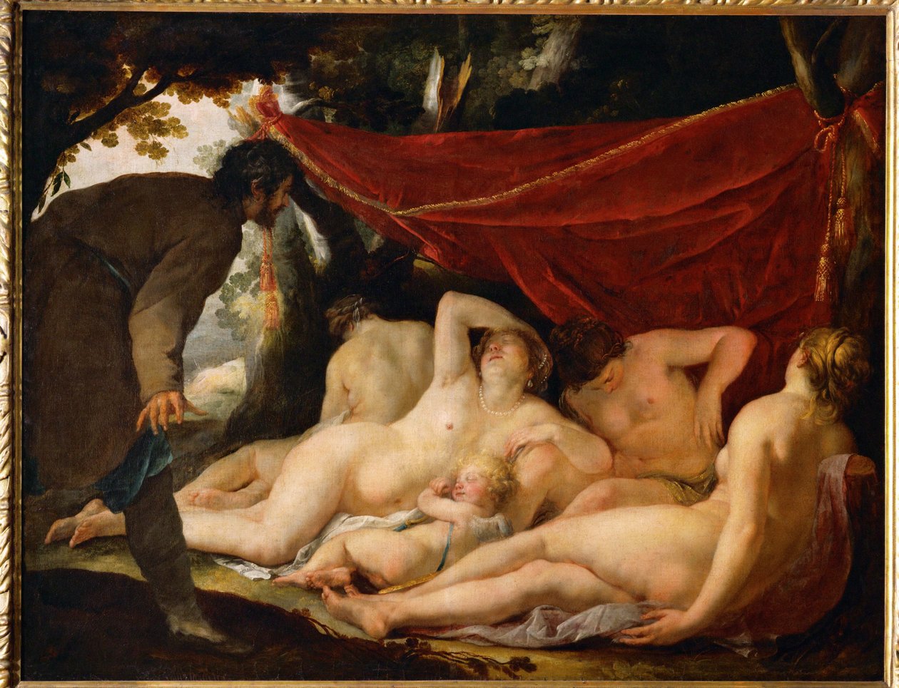 Venüs ve Graces bir ölümlü tarafından şaşırtıldı ... by Jacques Blanchard