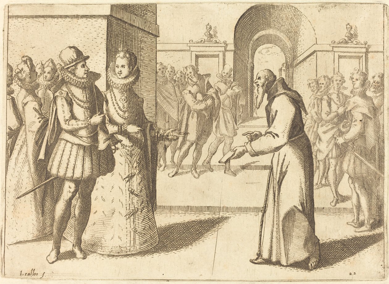 Bavyera Kralının Teşekkürünü Getiren Bir Capucio by Jacques Callot