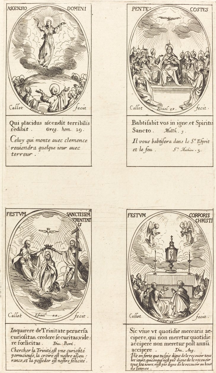 yükseliş; Pentacost; üçleme; Corpus Christi by Jacques Callot