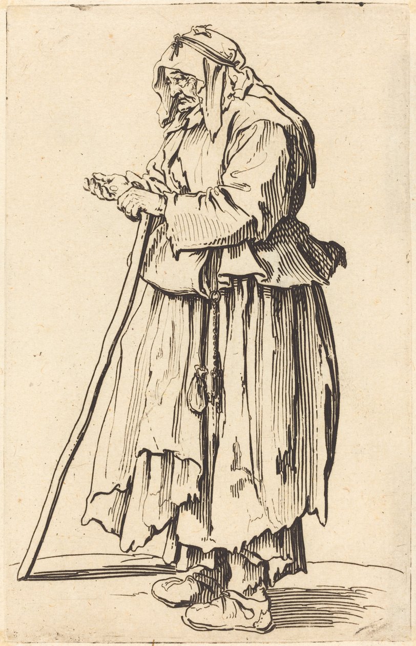 Sadaka Alan Dilenci Kadın, c. 1622. by Jacques Callot