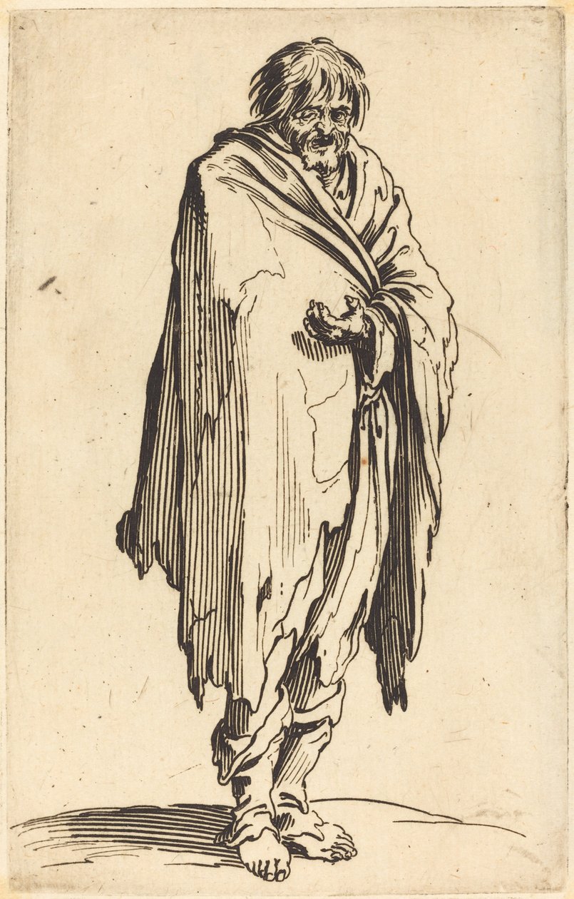 Çıplak Başlı ve Ayaklı Dilenci by Jacques Callot