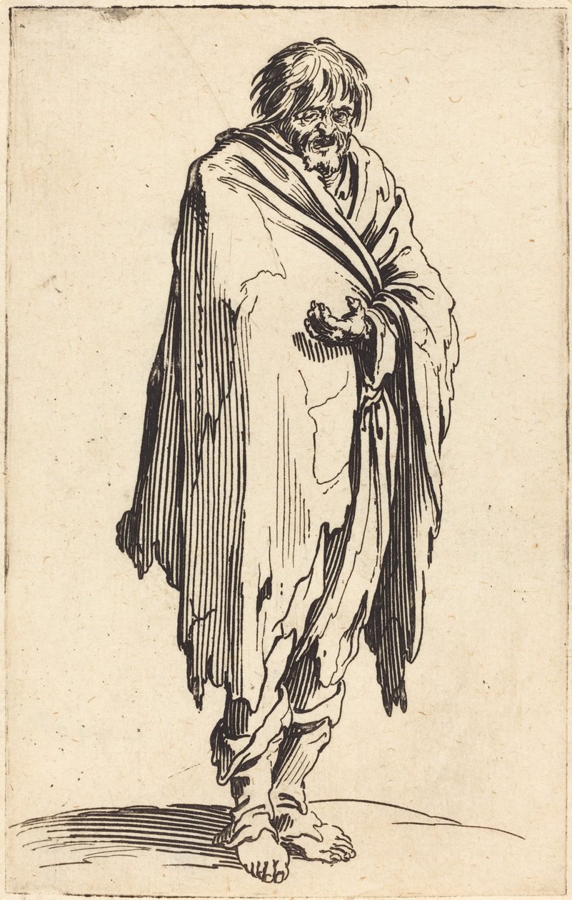 Çıplak Başlı ve Ayaklı Dilenci by Jacques Callot