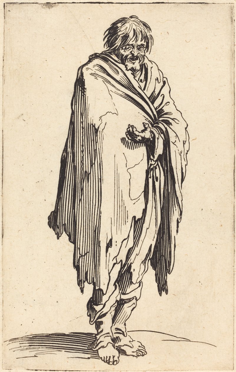 Çıplak Başlı ve Ayaklı Dilenci, c.1622 by Jacques Callot
