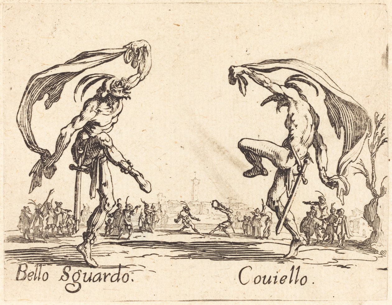 Bello Sguardo ve Coviello, c. 1622. by Jacques Callot