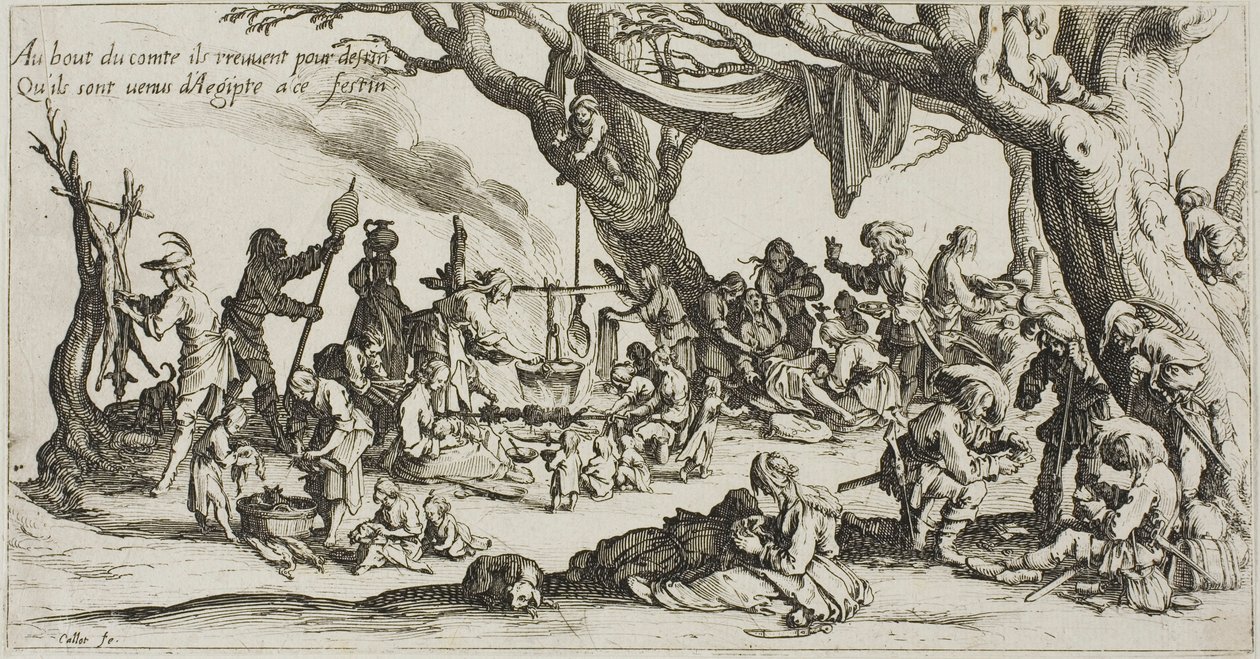 Çingenelerin Kamp Yeri: Şölen Hazırlığı by Jacques Callot