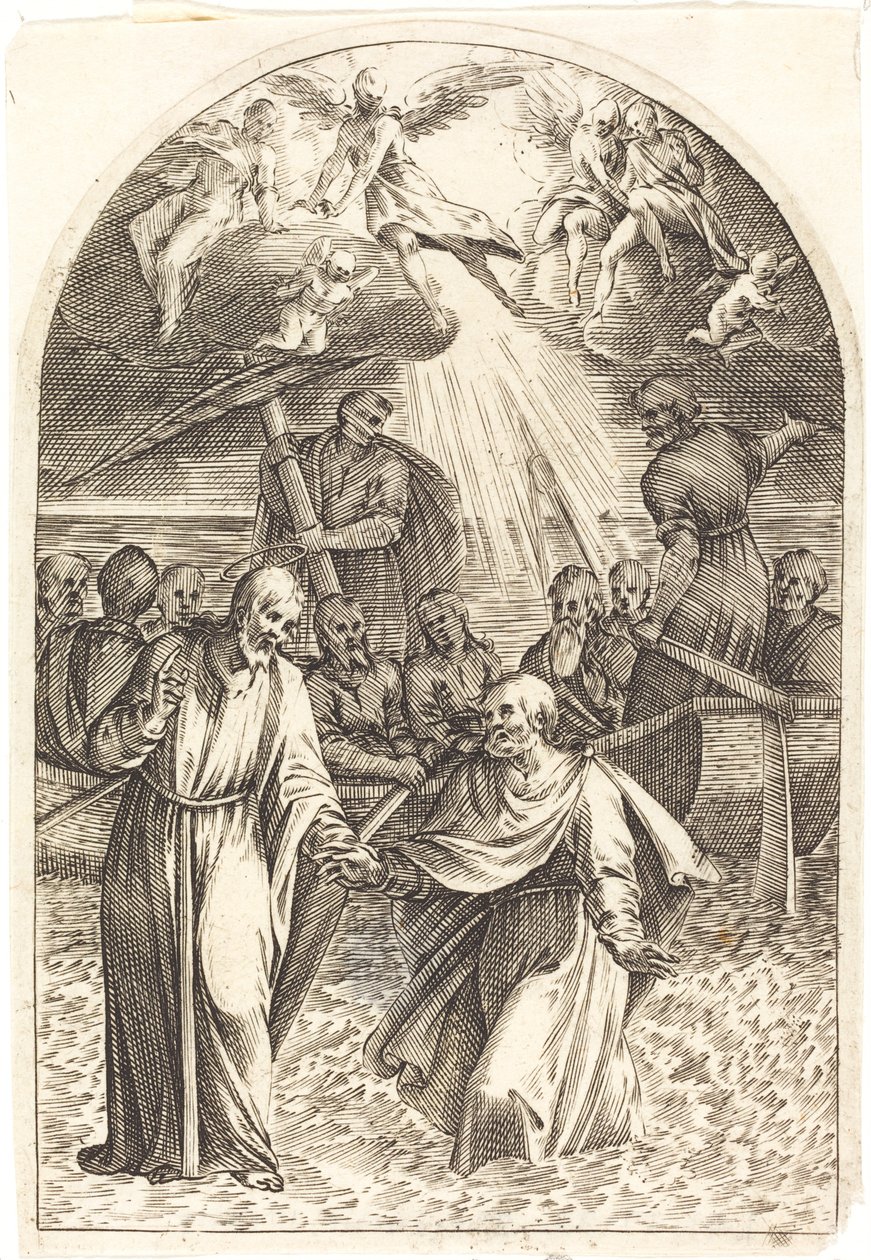 Suda Yürüyen İsa [ikinci plaka] by Jacques Callot