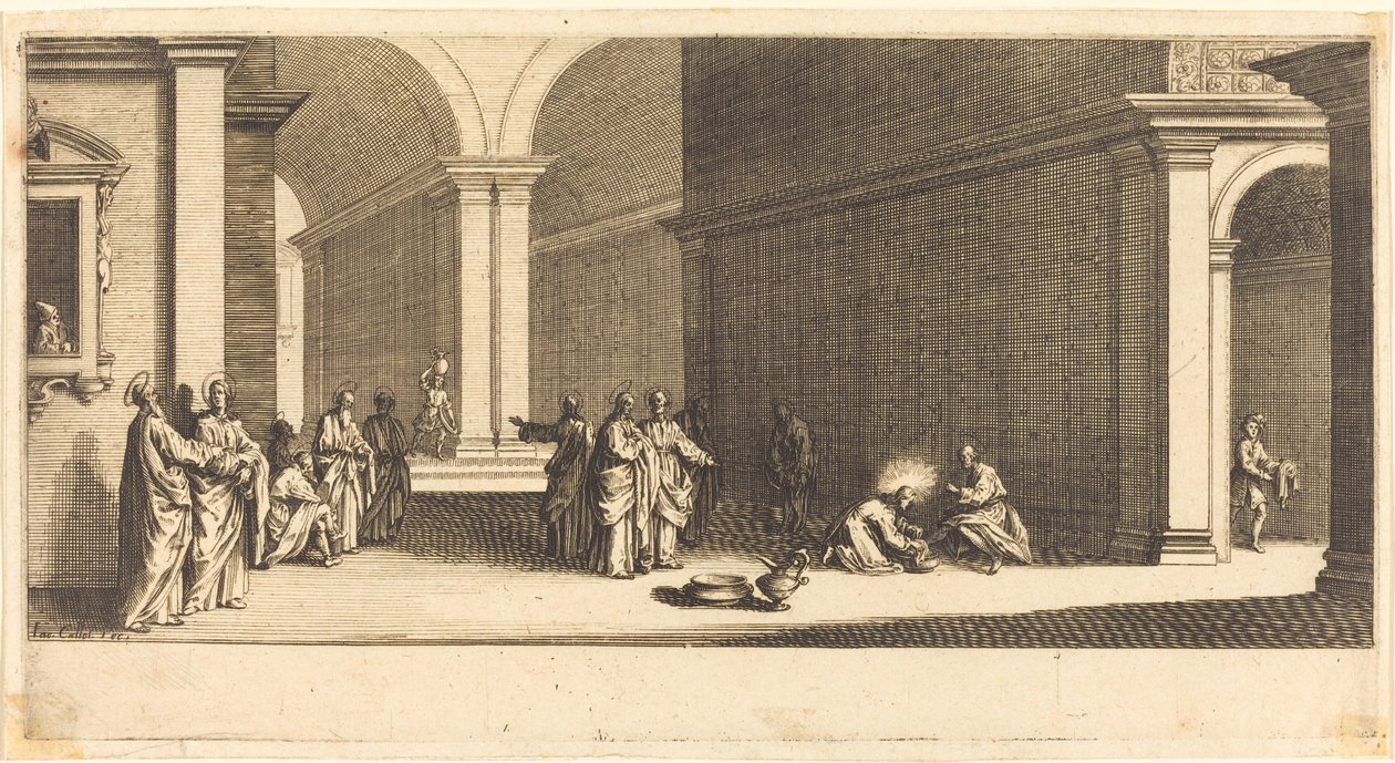 Havarilerin Ayaklarını Yıkanan İsa by Jacques Callot