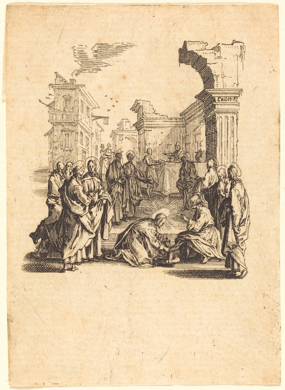 Havarilerin Ayaklarını Yıkanan Mesih by Jacques Callot