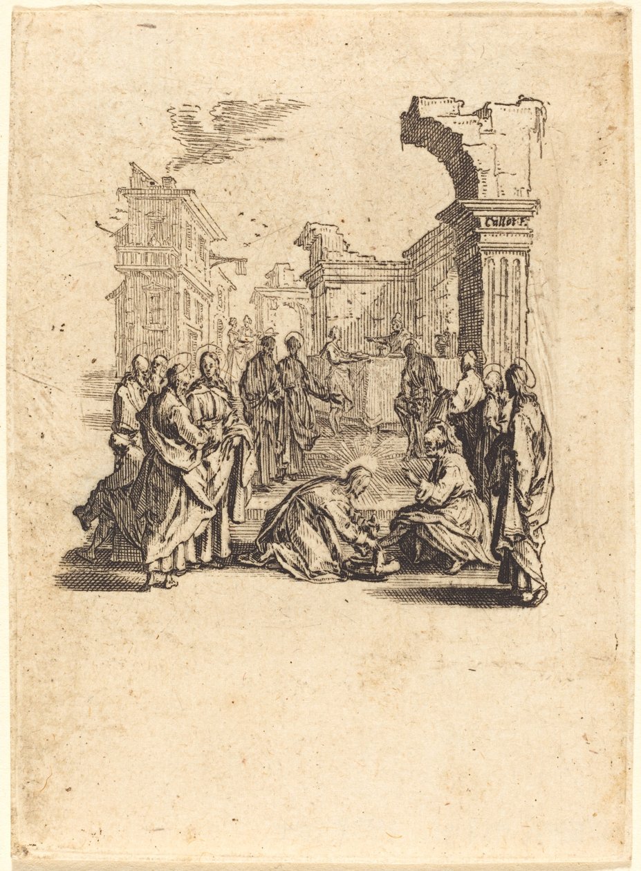 Havarilerin Ayaklarını Yıkanan Mesih by Jacques Callot