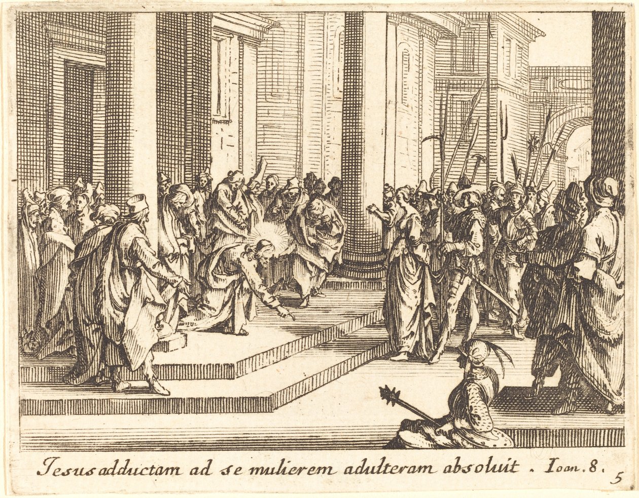 Mesih ve Zina Edilen Kadın by Jacques Callot