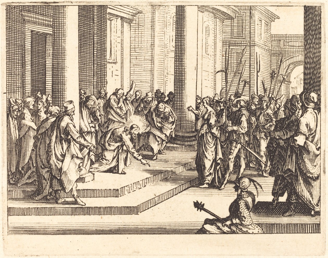 İsa ve Zina Edilen Kadın, 1635. by Jacques Callot
