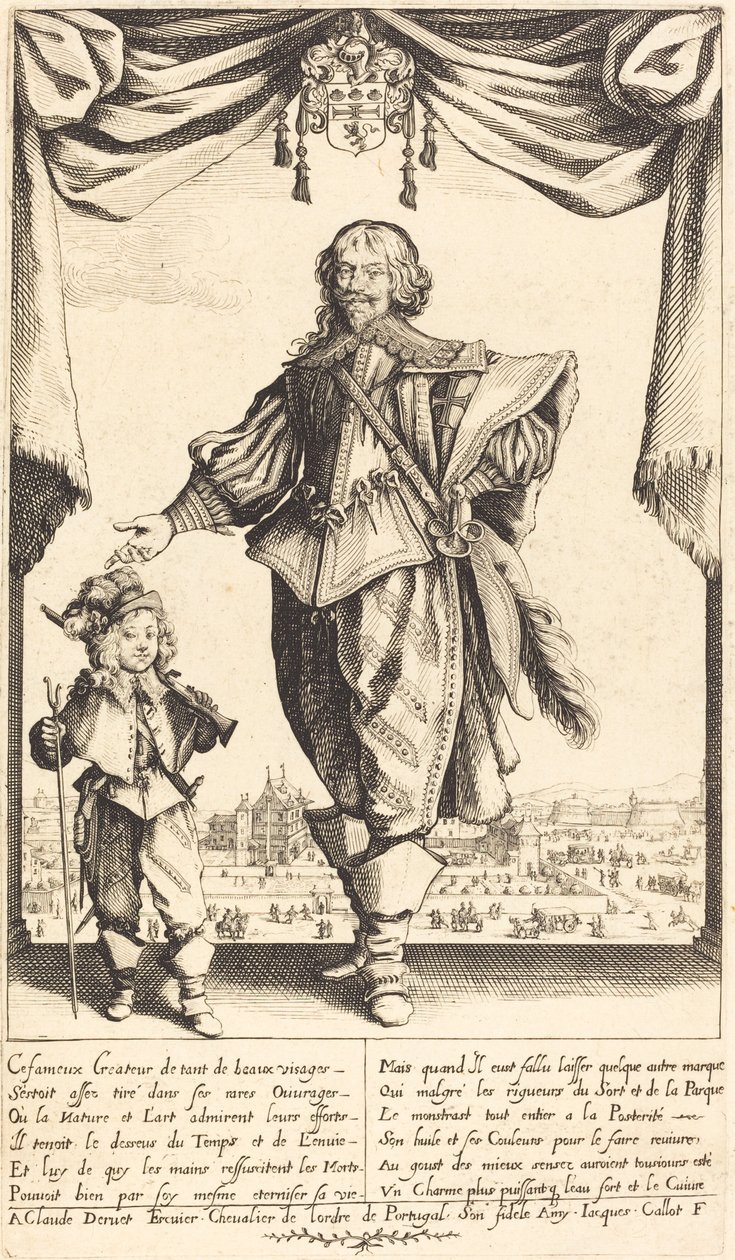 Claude Deruet ve Oğlu Jean by Jacques Callot