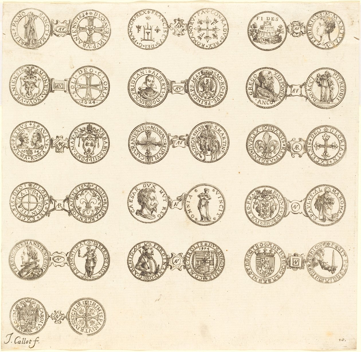 Madeni paralar [plaka 10] by Jacques Callot