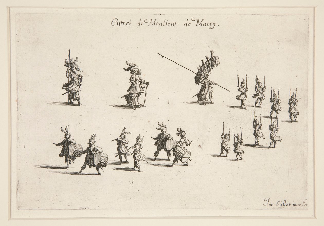 Savaş? la Barri?re, Entrée de M. de Macey by Jacques Callot