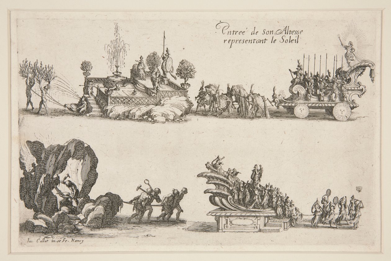 Kavga? Güneşi temsil eden Bariyer, Majestelerinin Girişi (Charles IV) by Jacques Callot