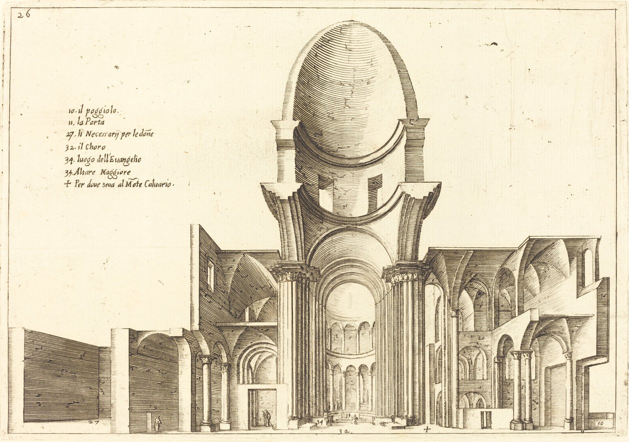 Bir Kilisenin Kesiti by Jacques Callot