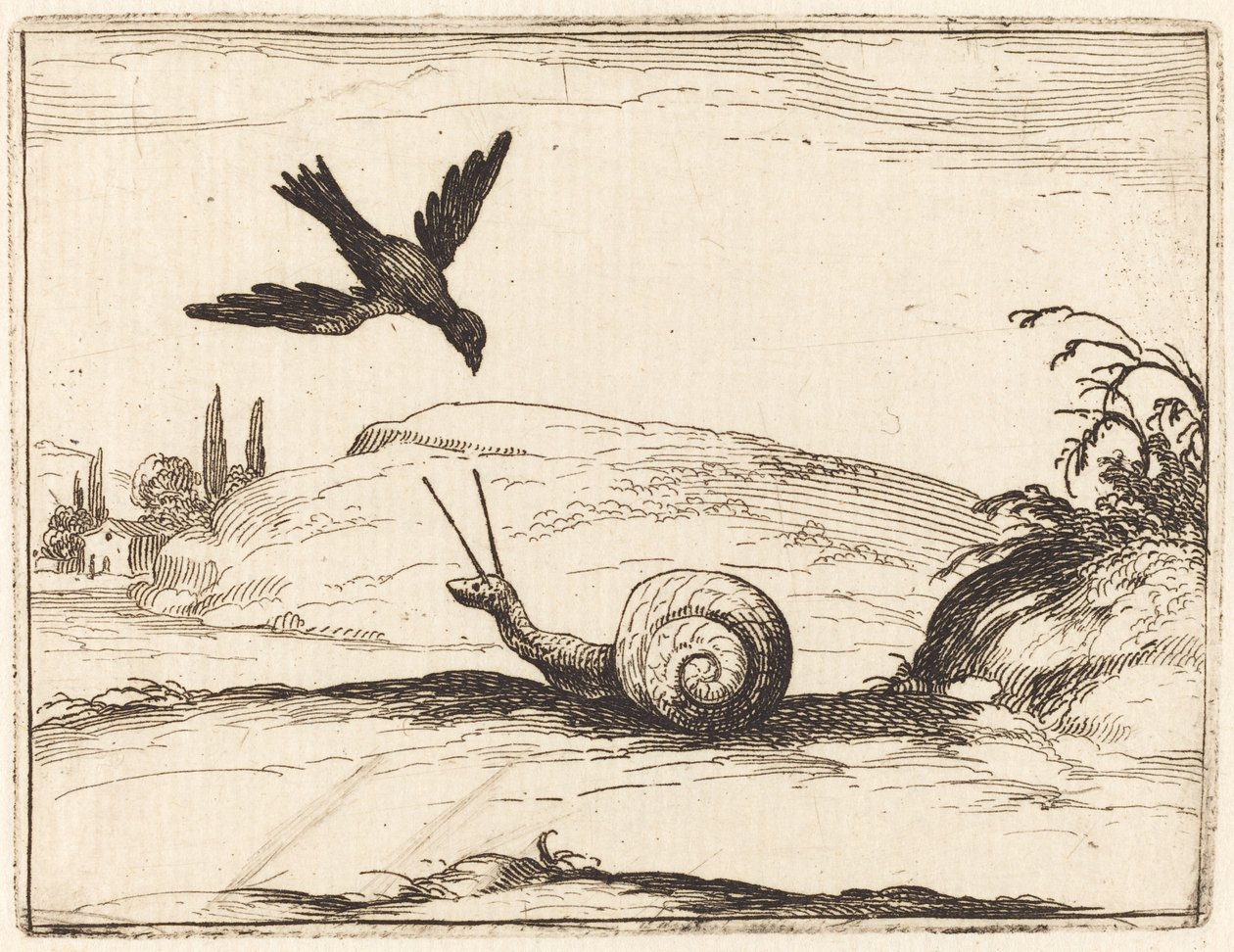 karga ve salyangoz by Jacques Callot