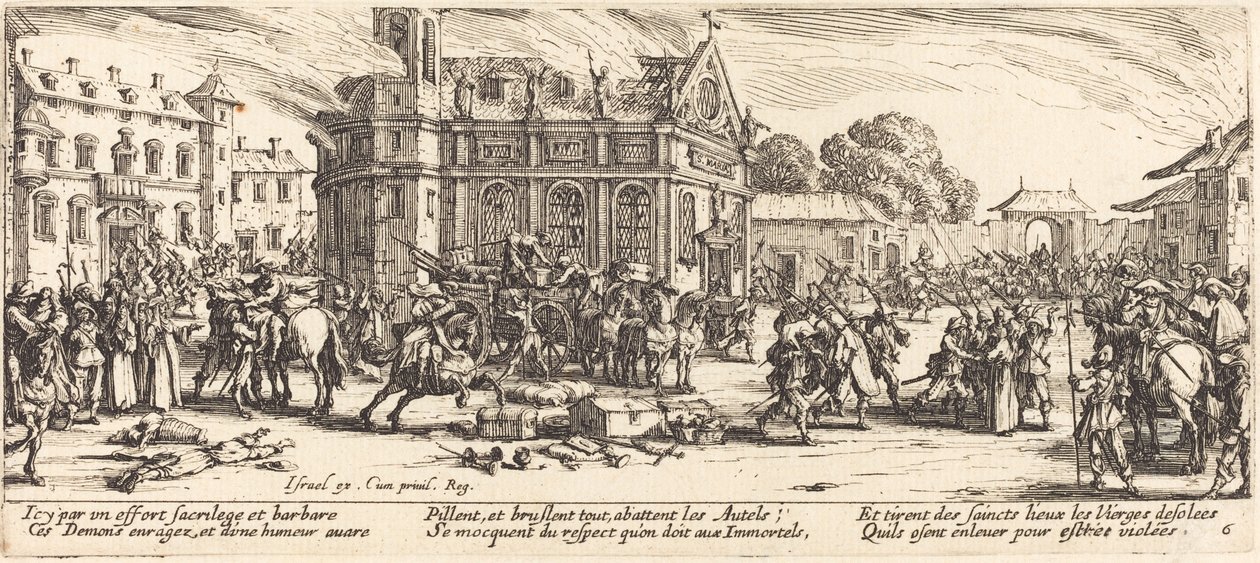Bir Manastırın Yıkımı, c. 1633. by Jacques Callot