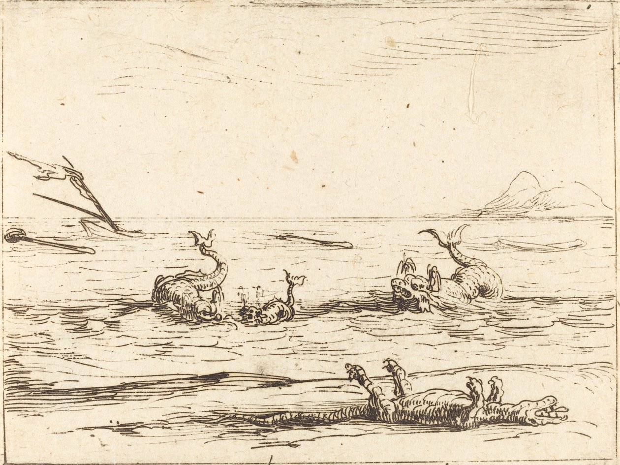 Yunuslar ve Timsah by Jacques Callot