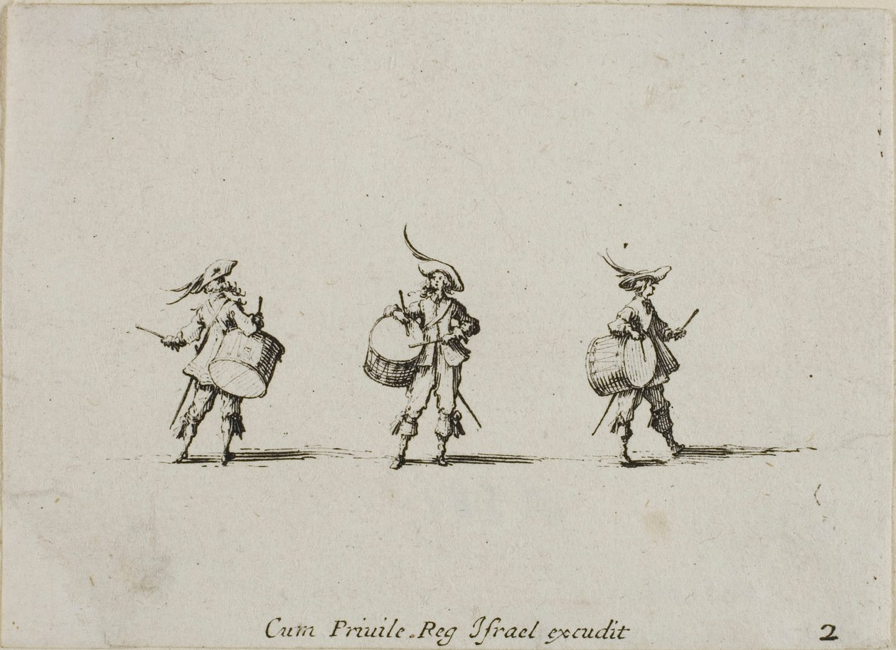 Davullu Tatbikat, Askeri Tatbikatlardan ikinci plaka by Jacques Callot