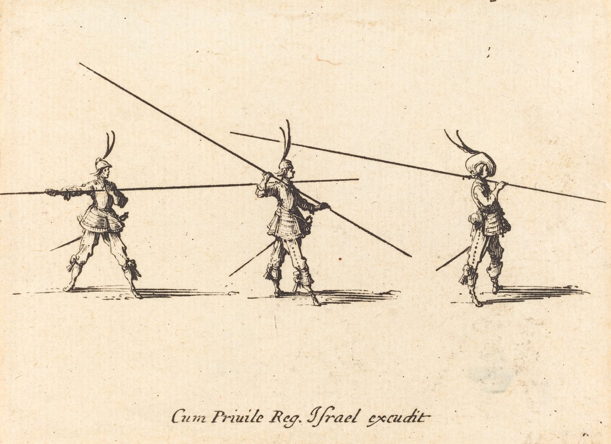 Eğik Pikes ile Matkap by Jacques Callot