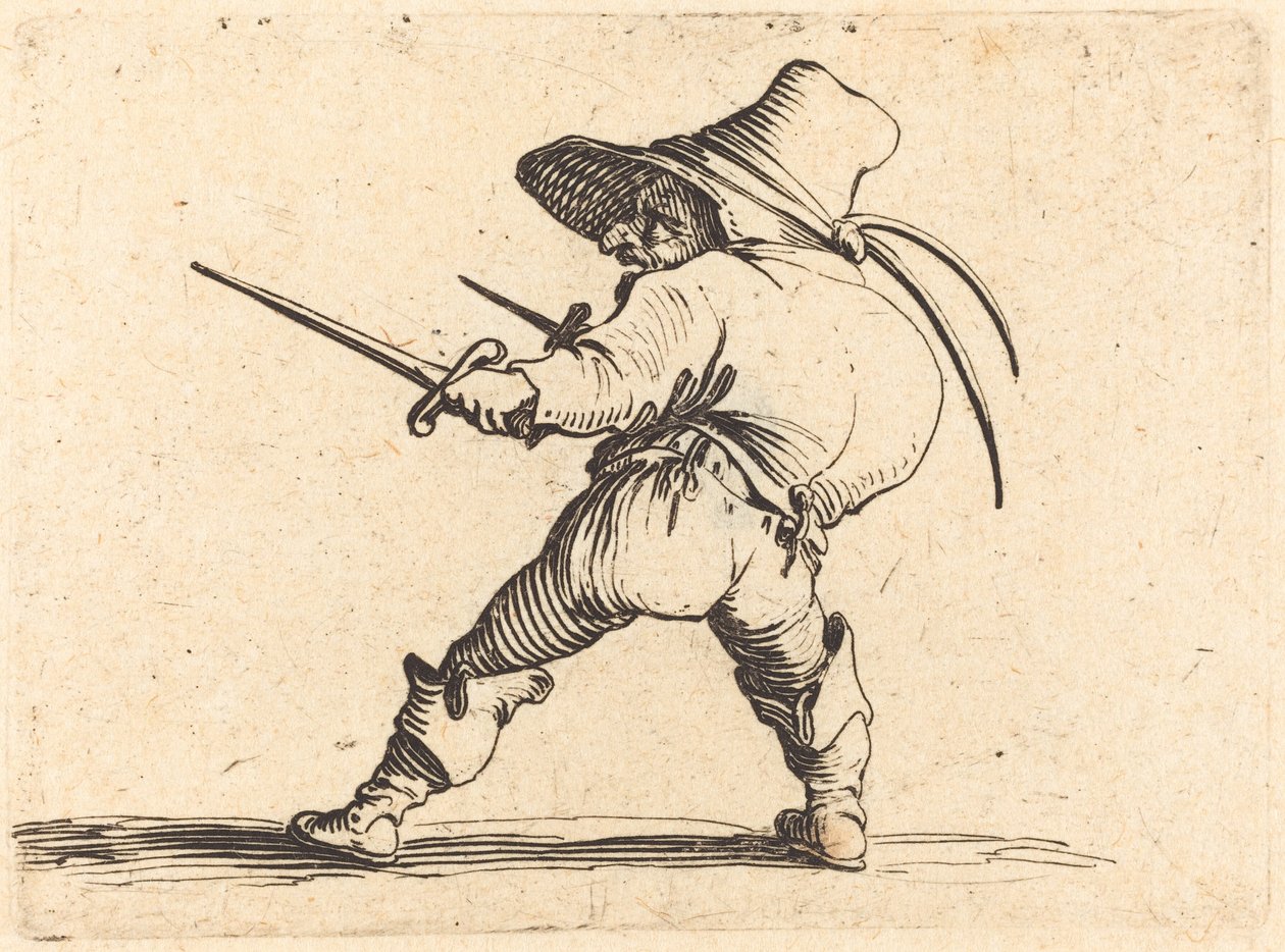 Kılıç ve Hançerli Düellocu by Jacques Callot