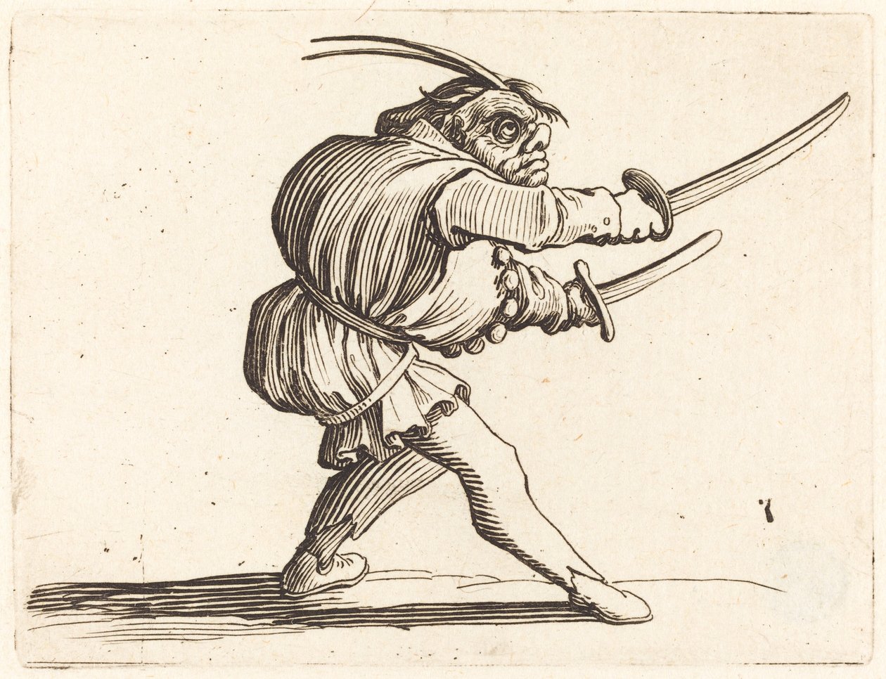 İki Kılıçlı Düellocu by Jacques Callot