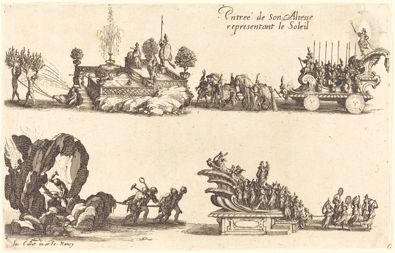 Güneşi Temsil Eden Majestelerinin Girişi by Jacques Callot