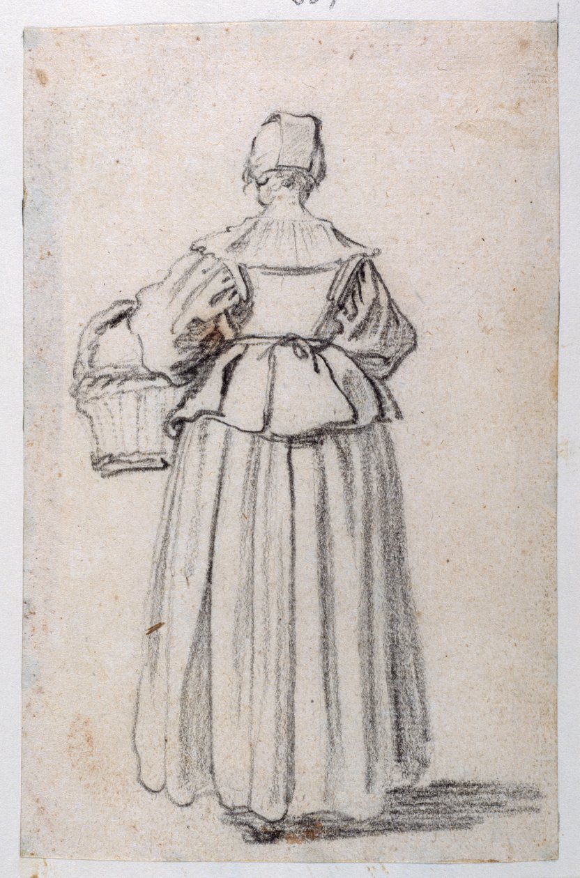 Şekil geriye dönük (kağıt üzerinde siyah tebeşir) by Jacques Callot