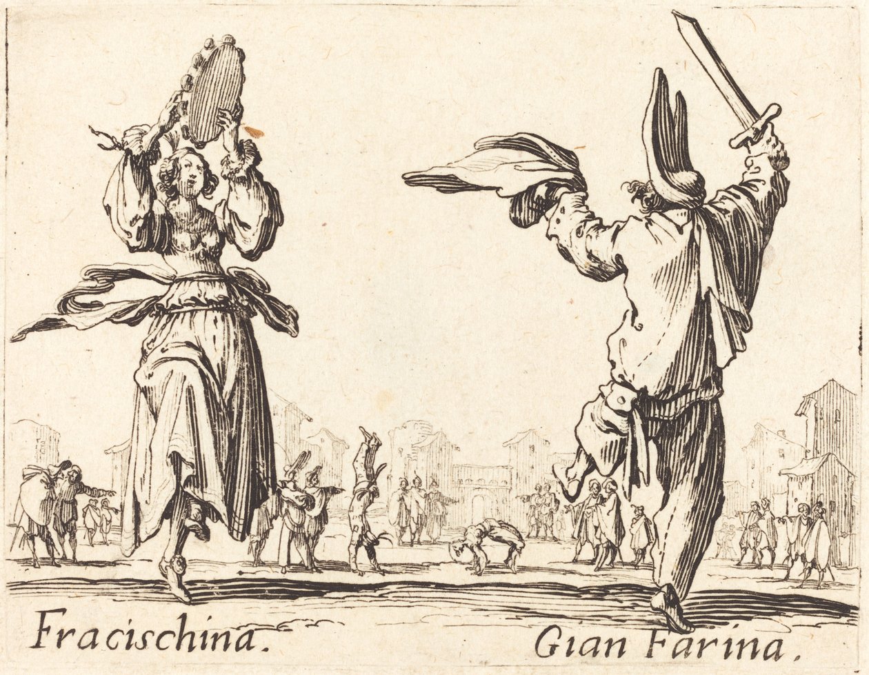 Fracischina ve Gian Farina by Jacques Callot