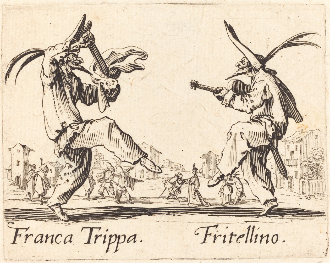 Franca Trippa ve Fritellino by Jacques Callot