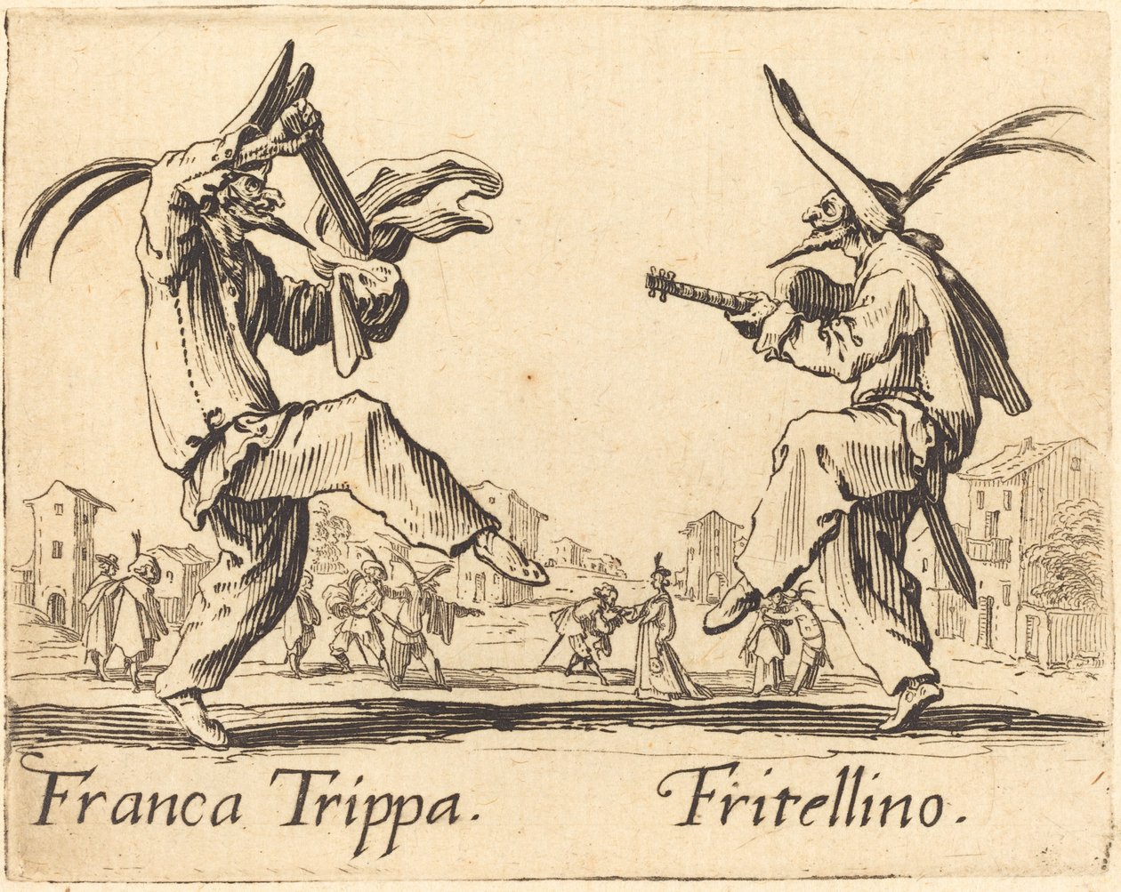 Franca Trippa ve Fritellino by Jacques Callot