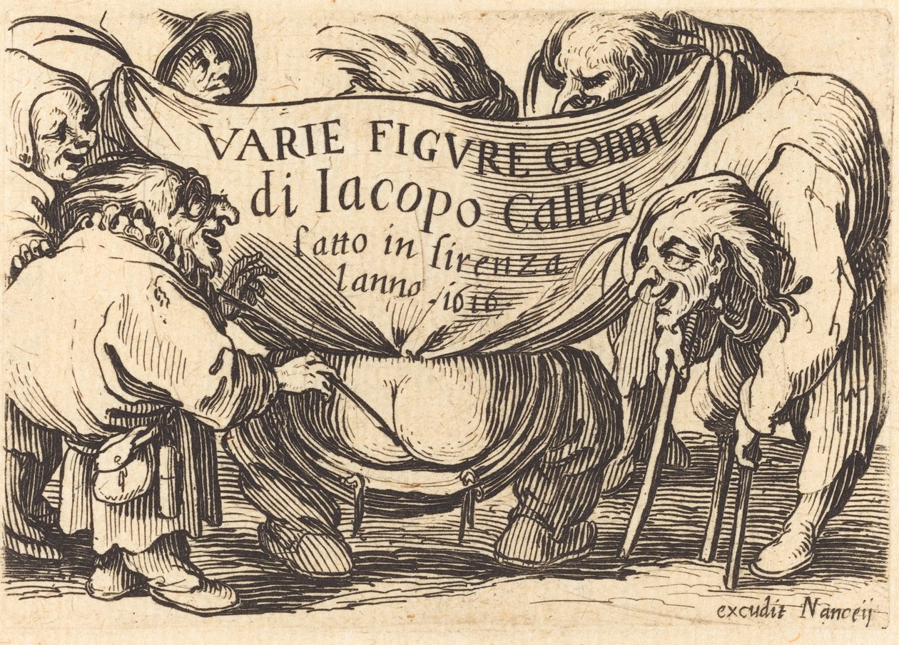 "Varie Figure Gobbi" ("Çeşitli Kambur Figürler") için ön yazı by Jacques Callot