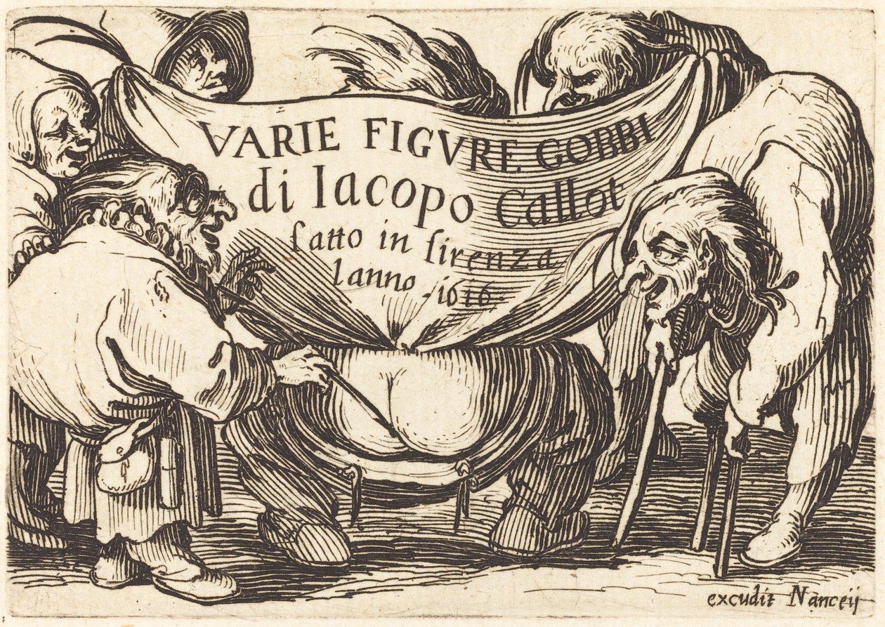 "Varie Figure Gobbi"nin ön yüzü (Çeşitli Kambur Figürler) by Jacques Callot