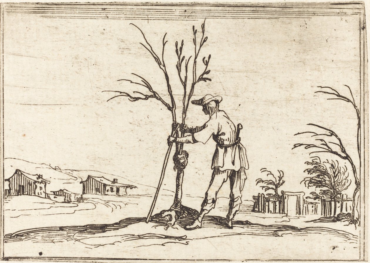 Bir Ağacı Budayan Bahçıvan by Jacques Callot