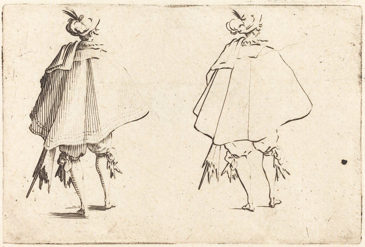 Arkadan Görülen Büyük Mantolu Beyefendi by Jacques Callot