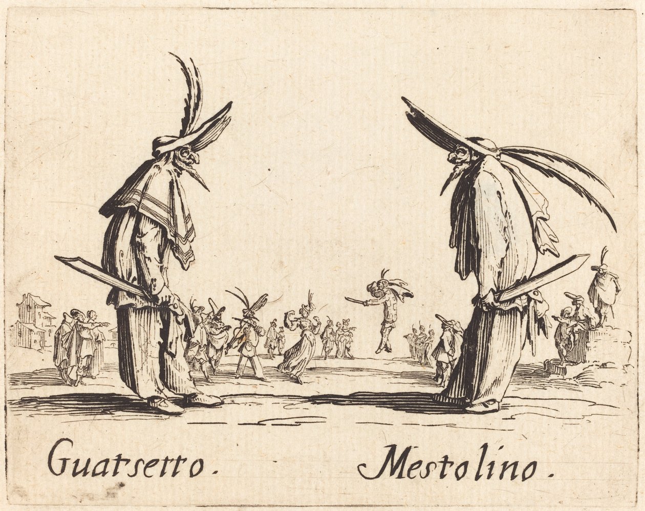 Guatsetto ve Mestolino, c. 1622. by Jacques Callot