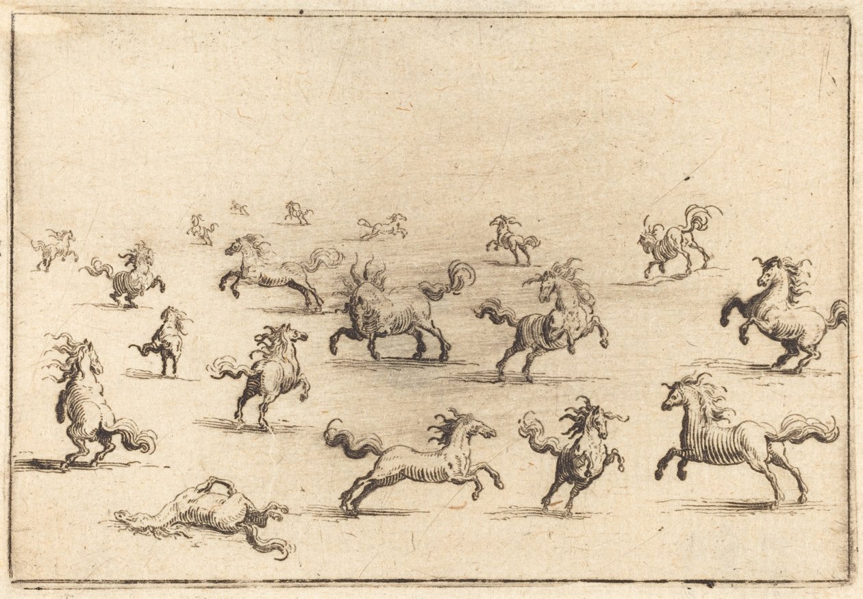 Koşan atlar by Jacques Callot