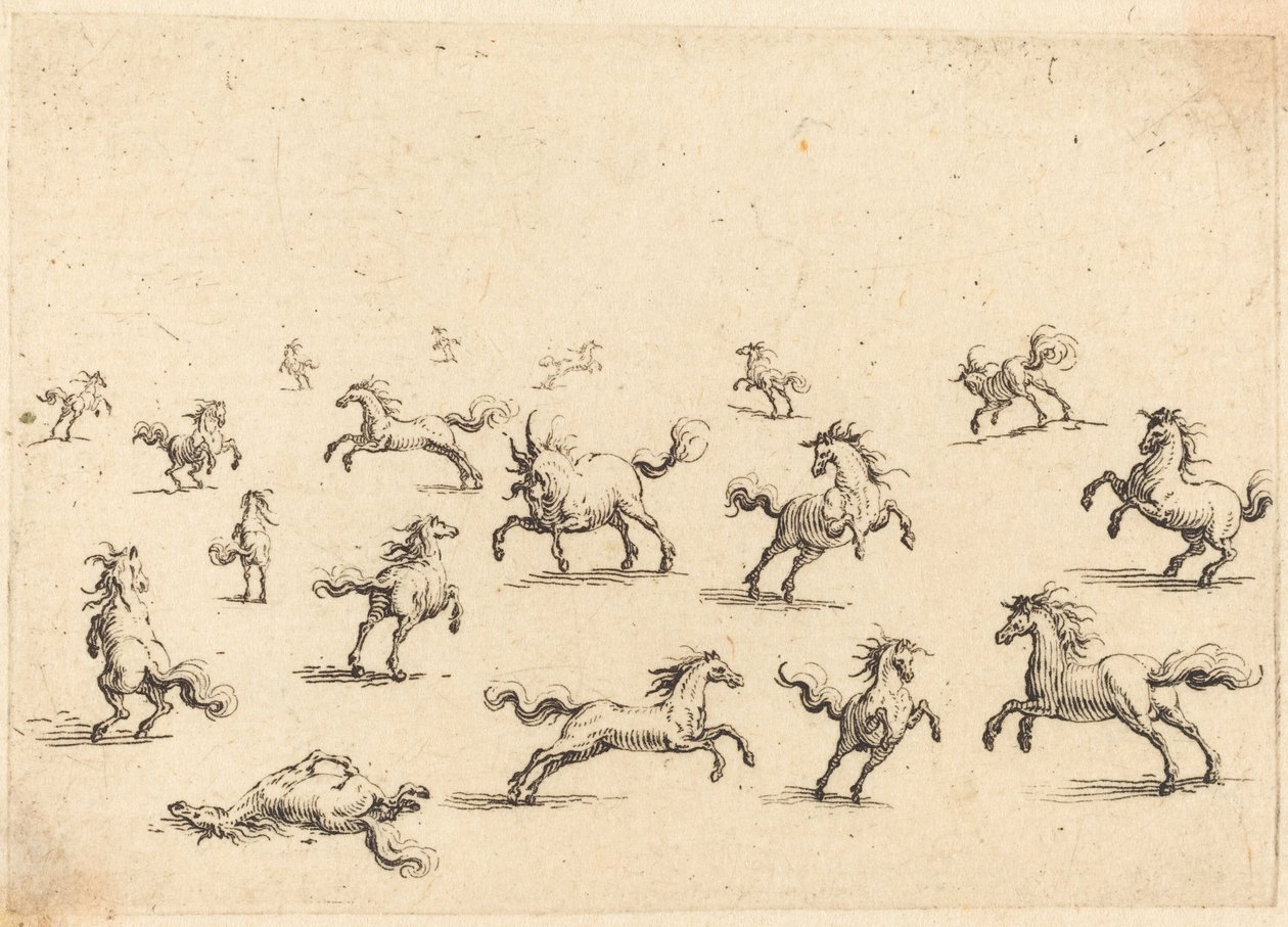 Koşan atlar by Jacques Callot